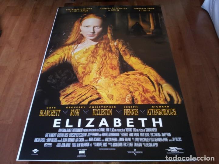 Cinema: Elizabeth - Cate Blanchett, Geoffrey Rush, Christopher Eccleston - poster original warner 1998