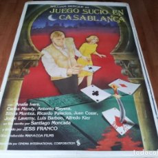 Cine: JUEGO SUCIO EN CASABLANCA - WILLIAM BERGER, ANALÍA IVARS, JESS FRANCO - POSTER ORIGINAL C.I.C 1985
