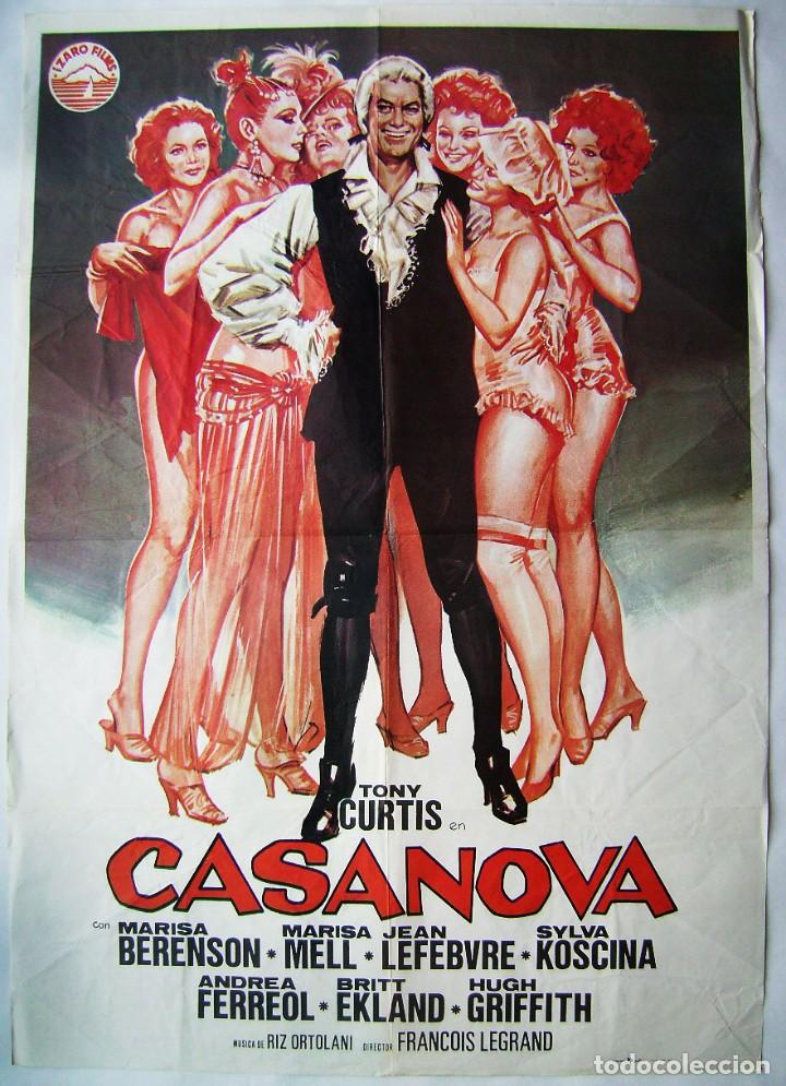 Cine: CASANOVA, con Tony Curtis. P&Oacute;STER 70 X 100 cms. 1977
