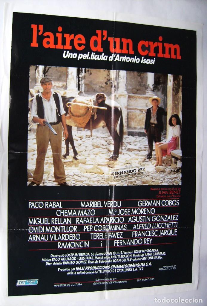 Cine: EL AIRE DE UN CRIMEN, con PACO RABAL. P&Oacute;STER 71,5 X 99,5 cms.