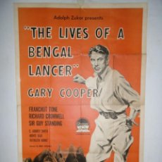 Cine: THE LIVES OF A BENGAL LANCER - 103 X 68 - OFFSET- USA. Lote 240801390