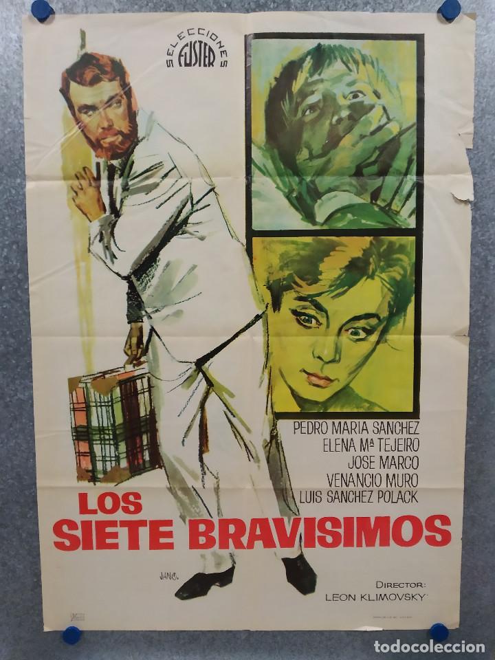 Cine: LOS SIETE BRAVISIMOS. PEDRO MARIA SANCHEZ, ELENA M&ordf;TEJEIRO, JOSE MARCO. A&Ntilde;O 1965. POSTER ORIGINAL