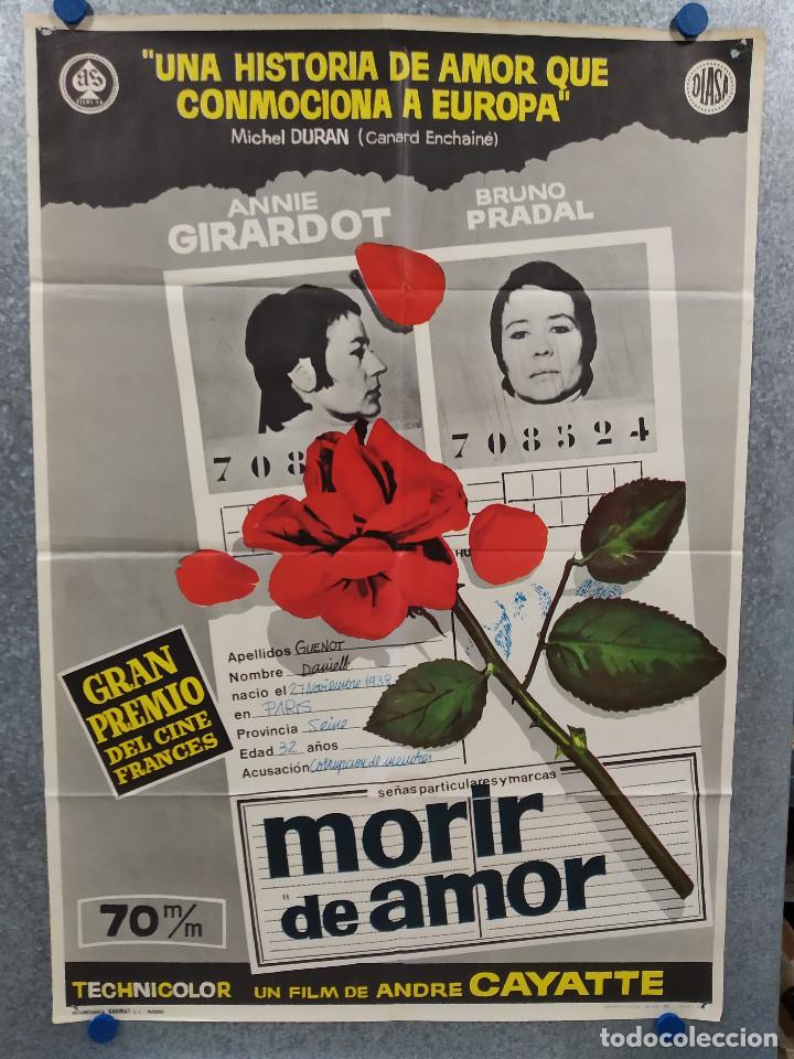 Cine: Morir de amor. Annie Girardot, Bruno Pradal, Claude Cerval. A&Ntilde;O 1971. POSTER ORIGINAL