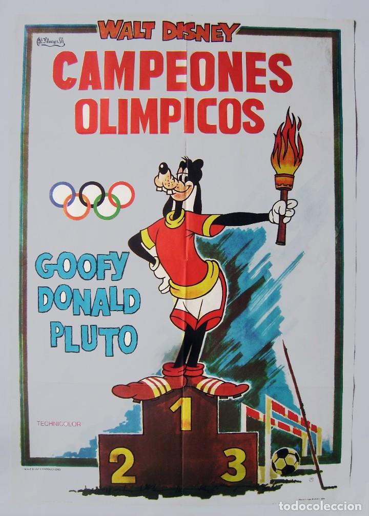 Cinema: CAMPEONES OL&Iacute;MPICOS. DIBUJOS ANIMADOS.. P&Oacute;STER 70 X 99,5 cms.1972.