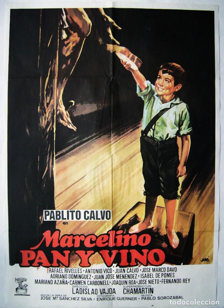 Cine: MARCELINO PAN Y VINO, con Pablito Calvo.. P&Oacute;STER 70 X 100 cms. Dise&ntilde;o: JANO.