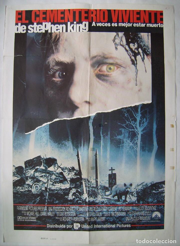 Cinema: EL CEMENTERIO VIVIENTE, de Mary Lambert . POSTER 70 X 100 cms. 1988