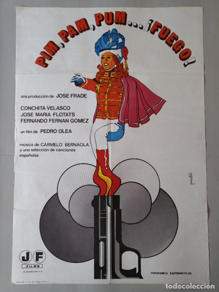 Kino: CARTEL CINE POSTER ORIGINAL - PIM PAM PUM ... FUEGO - CONCHITA VELASCO 1975 - JANO .. L3443