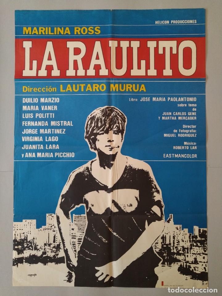 Kino: CARTEL CINE ORIGINAL - LA RAULITO - MARILINA ROSS - LAUTARO MURUA - 1975 ... L3470