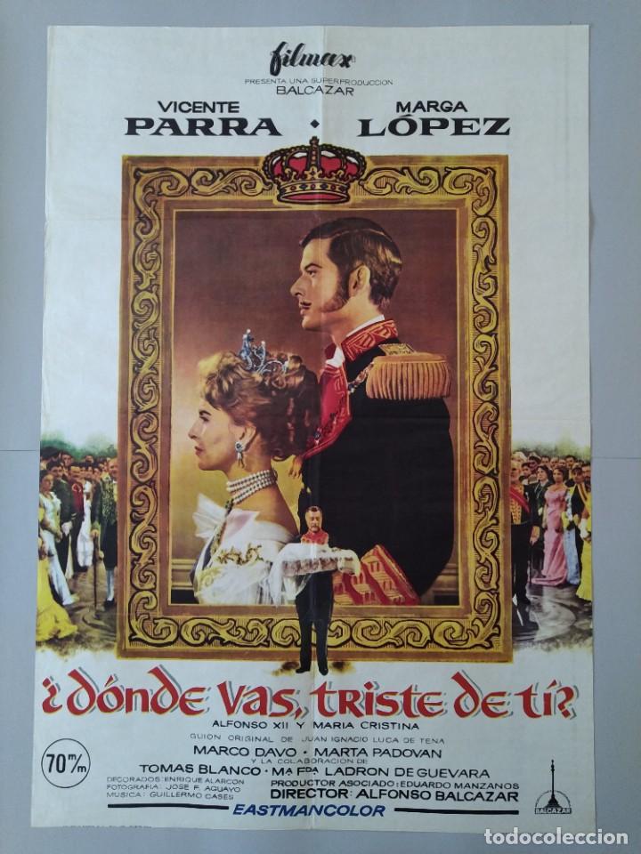 Kino: CARTEL CINE ORIGINAL &iquest;D&Oacute;NDE VAS, TRISTE DE T&Iacute;? - VICENTE PARRA - MARGA L&Oacute;PEZ - A&Ntilde;O 1960 ... L3472