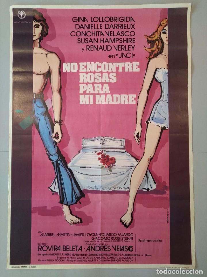 Kino: CARTEL CINE ORIGINAL - NO ENCONTR&Eacute; ROSAS PARA MI MADRE - GINA LOLLOBRIGIDA - A&Ntilde;O 1973...L3476