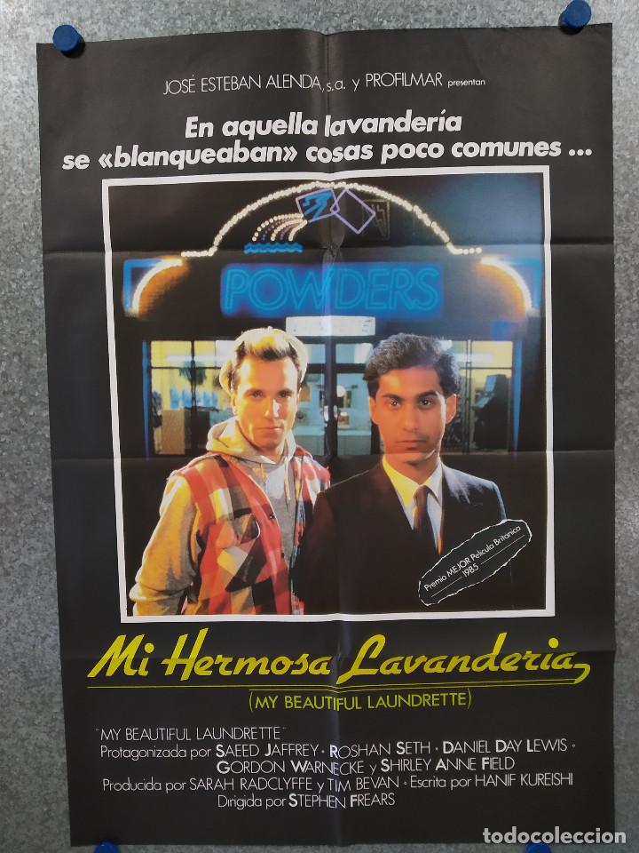 Cinema: Mi hermosa lavander&iacute;a. Daniel Day-Lewis, Roshan Seth. POSTER ORIGINAL
