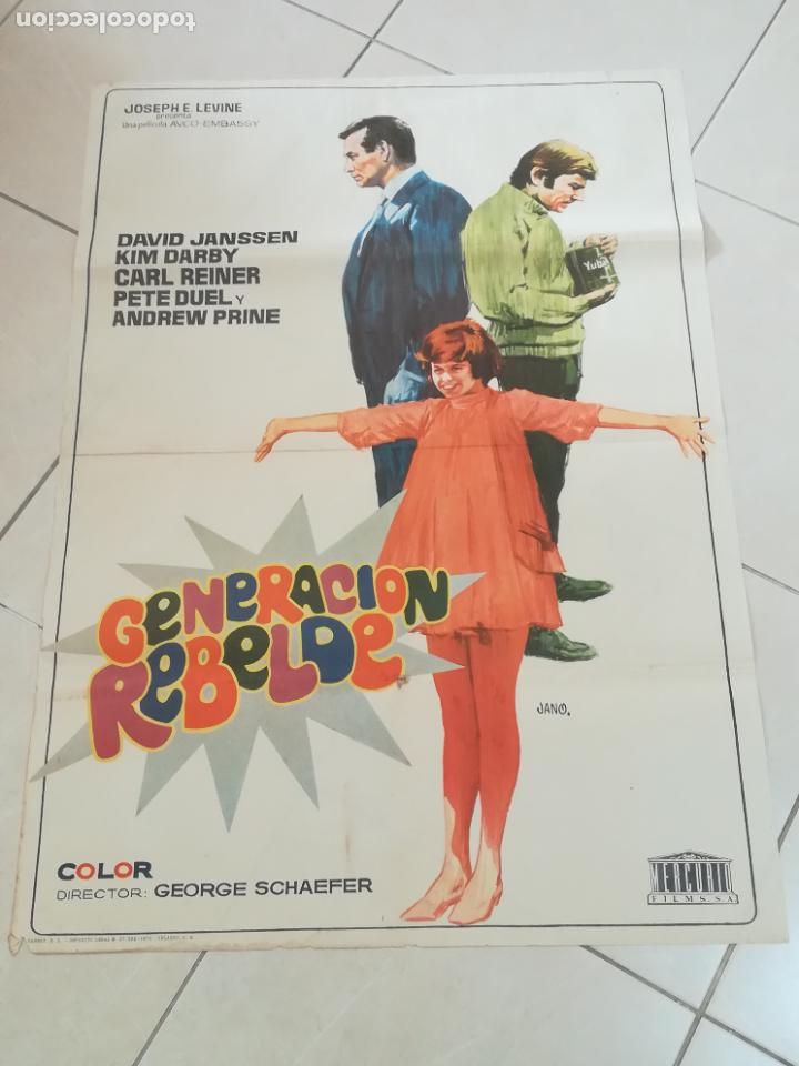 Cinema: POSTER / CARTEL DE CINE ORIGINAL. GENERACI&Oacute;N REBELDE. KIM DARBY. 100 X 70 CM