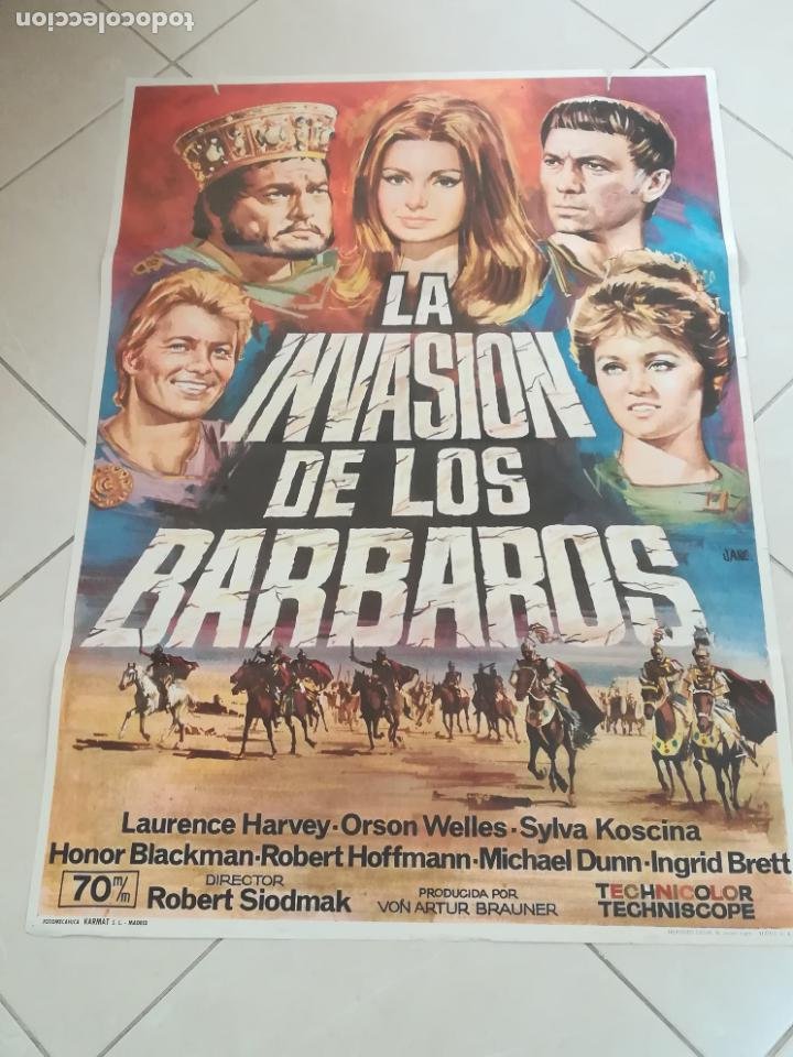 Cine: POSTER / CARTEL DE CINE ORIGINAL. LA INVASION DE LOS BÁRBAROS. 100 X 70 CM - Foto 1 - 252330935