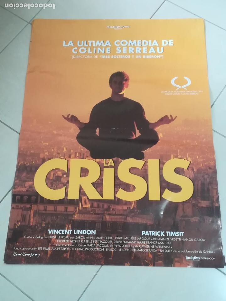 Cinema: POSTER / CARTEL DE CINE ORIGINAL. LA CRISIS. COMEDIA DE COLINE SERREAU. 100 X 70 CM