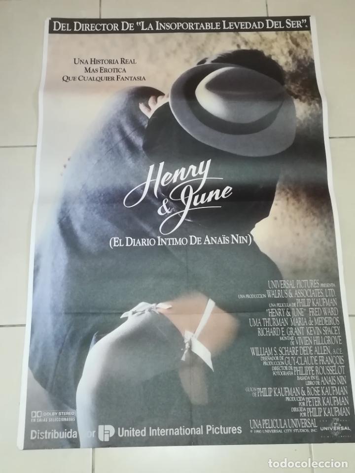 Cinema: POSTER / CARTEL DE CINE ORIGINAL. HENRY & JUNE. EL DIARIO INTIMO DE ANA&Iuml;S NIN. 100 X 70CM.