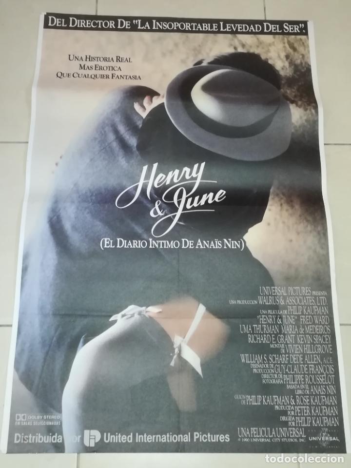 Cinema: POSTER / CARTEL DE CINE ORIGINAL. HENRY & JUNE. EL DIARIO INTIMO DE ANA&Iuml;S NIN. 100 X 70CM.