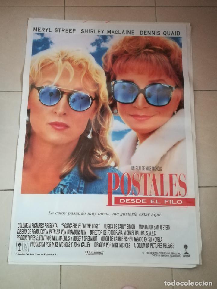 Cinema: POSTER / CARTEL DE CINE ORIGINAL. POSTALES DESDE EL FILO. MERYL STREEP, DENNIS QUAID. 100 X 70 CM