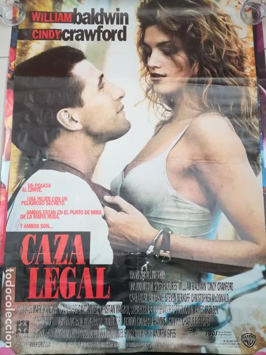 Cinema: POSTER / CARTEL DE CINE ORIGINAL. CAZA LEGAL. CINDY CRAWFORD. 70 X 100 CM