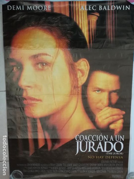 Cinema: POSTER / CARTEL DE CINE ORIGINAL. COACCI&Oacute;N A UN JURADO. NO HAY DEFENSA. DEMI MOORE. 70 X 100 CM