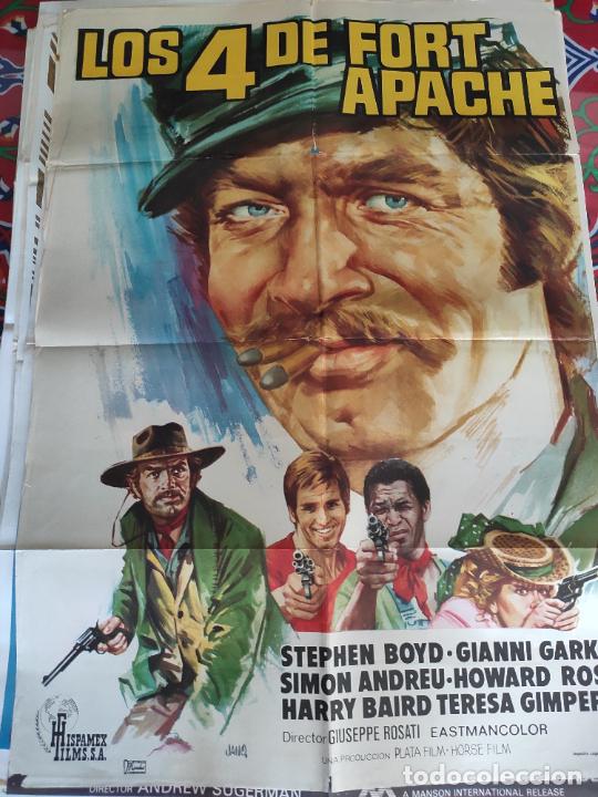 Cinema: LOS 4 DE FORT APACHE. CARTEL DE CINE- MOVIE POSTER 100X70 CM