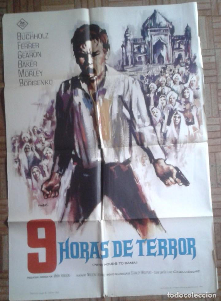 Cin&eacute;ma: 9 HORAS DE TERROR. POSTER ESTRENO DE MAC 70X100CM. HORST BUCHHOLZ