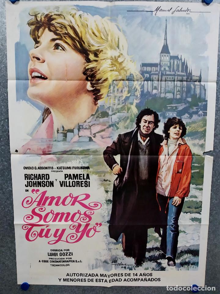 Cin&eacute;ma: AMOR SOMOS TU Y YO. RICHARD JOHNSON, PAMELA VILLORESI. A&Ntilde;O 1979. POSTER ORIGINAL