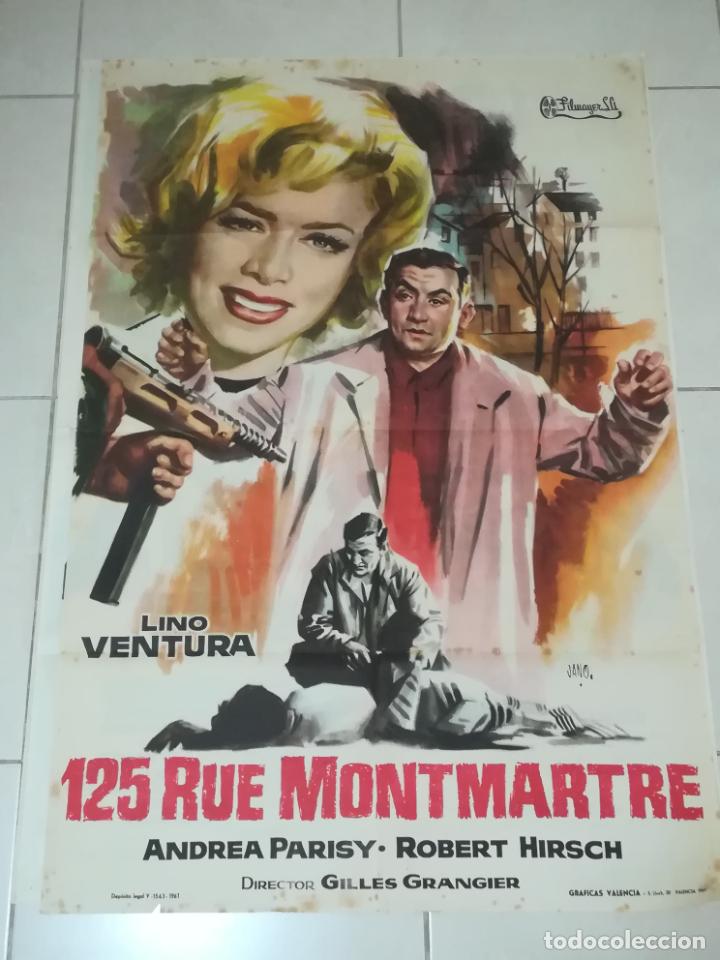 Cinema: POSTER / CARTEL DE CINE ORIGINAL. 125 RUE MONTMARTRE. LINO VENTURA. 100 X 70CM.