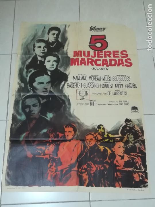 Cinema: POSTER / CARTEL DE CINE ORIGINAL. 5 MUJERES MARCADAS. JOVANKA. 100 X 70CM.