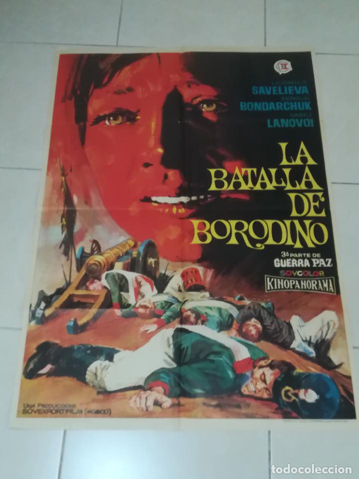 Cinema: POSTER / CARTEL DE CINE ORIGINAL. LA BATALLA DE BORODINO. 3&ordf; PARTE DE GUERRA Y PAZ. 100 X 70CM.