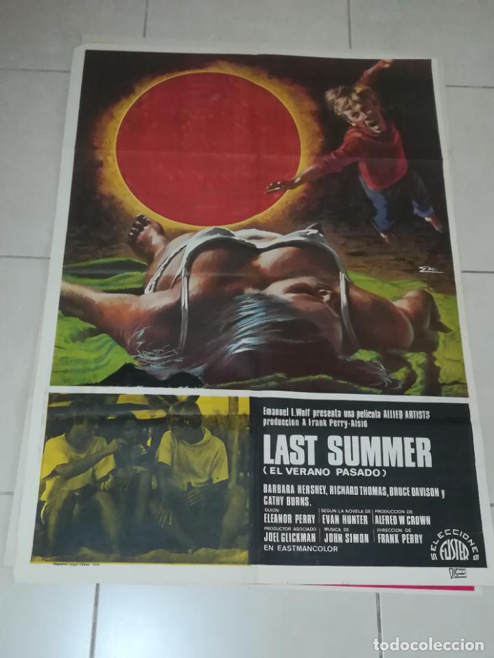 Cinema: POSTER / CARTEL DE CINE ORIGINAL. LAST SUMMER. EL VERANO PASADO. BARBARA HERSHEY. 100 X 70CM.