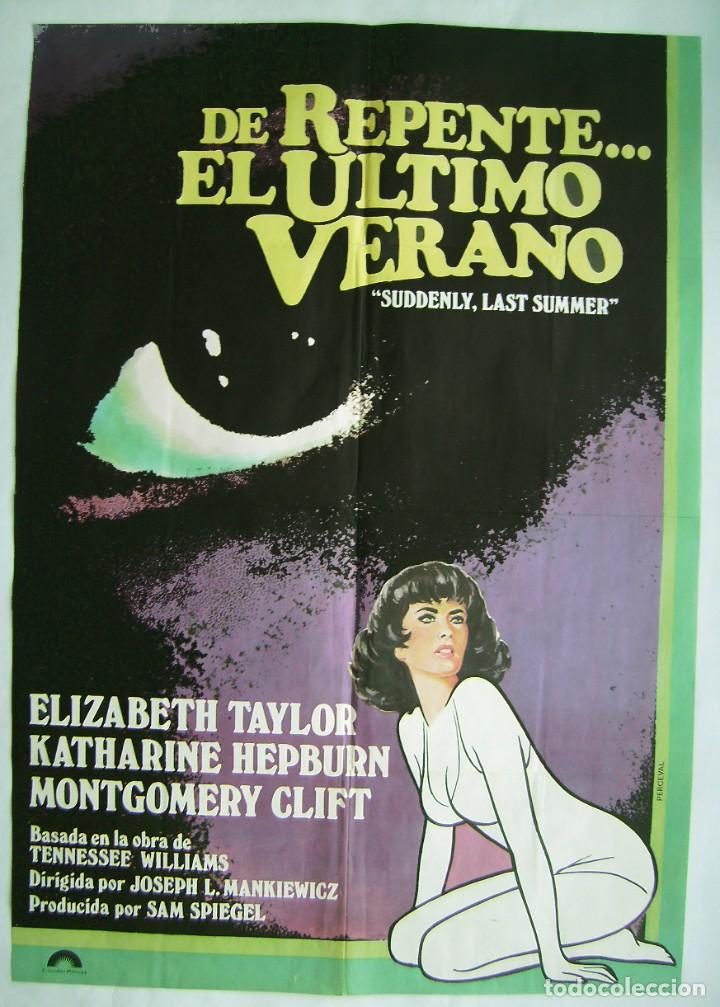 Cinema: DE REPENTE EL ULTIMO VERANO, con Elizabeth Taylor. POSTER .62 X 89 cms. Dise&ntilde;o: PERCEVAL