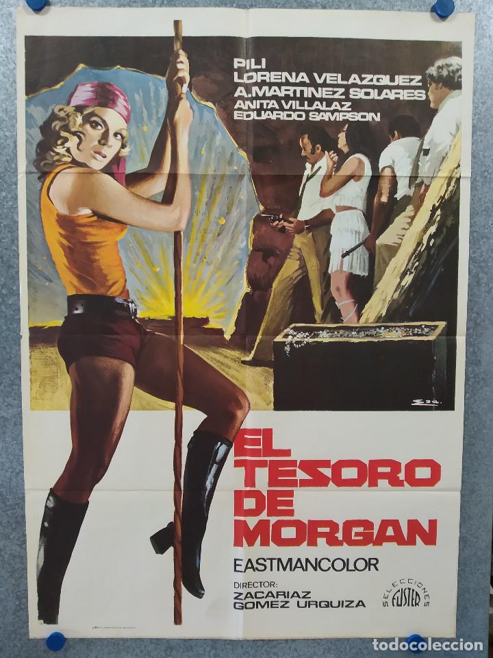 Cinema: EL TESORO DE MORGAN. PILI , LORENA VELAZQUEZ. Zacar&iacute;as G&oacute;mez Urquiza. A&Ntilde;O 1974. POSTER ORIGINAL