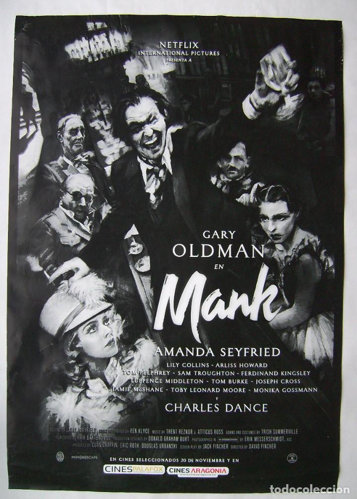 Cine: MANK, con Gary Oldman. P&Oacute;STER. 68 X 97,5 cms. - Foto 1