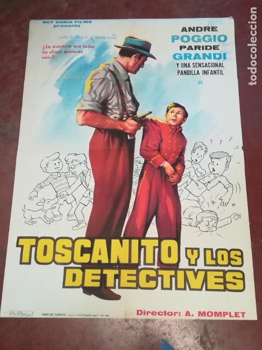 Kino: POSTER / CARTEL DE CINE ORIGINAL. TOSCANITO Y LOS DETECTIVES. ANDRE POGGIO. 100 X 70CM.