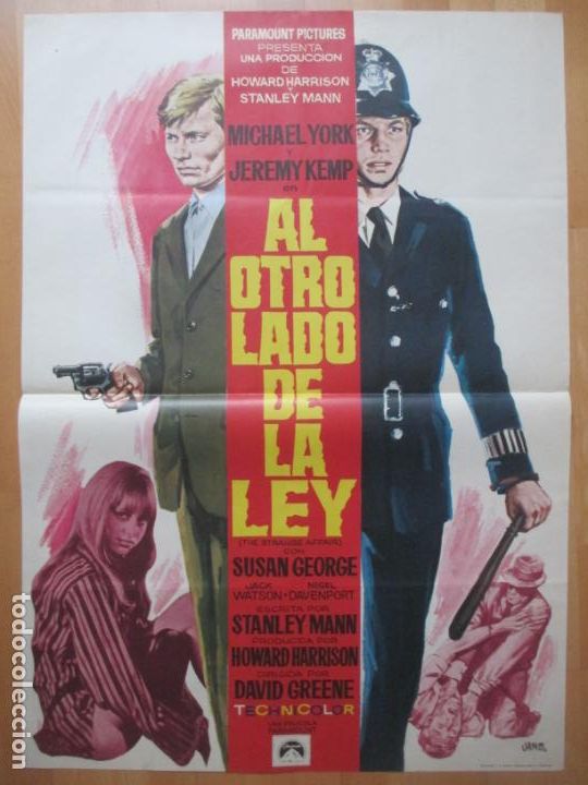 Cinema: CARTEL CINE AL OTRO LADO DE LA LEY MICHAEL YORK JEREMY KEMP JANO 1969 C2070
