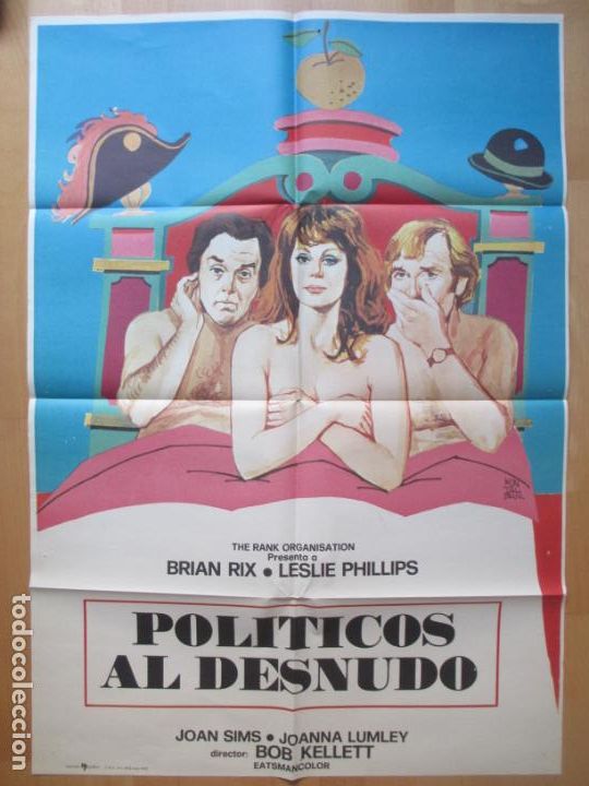 Cinema: CARTEL CINE, POLITICOS AL DESNUDO, BRIAN PIX, LESLIE PHILLIPS, MONTALBAN, 1976, C661