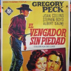 Cine: EL VENGADOR SIN PIEDAD - GREGORY PECK - JOAN COLLINS - SOLIGO - POSTER ORIGINAL - 100 X 70. Lote 263732085