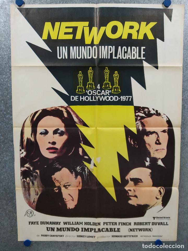 Cinema: Network, un mundo implacable. FAYE DUNAWAY, WILLIAM HOLDEN, PETER FINCH. A&Ntilde;O 1976. POSTER ORIGINAL