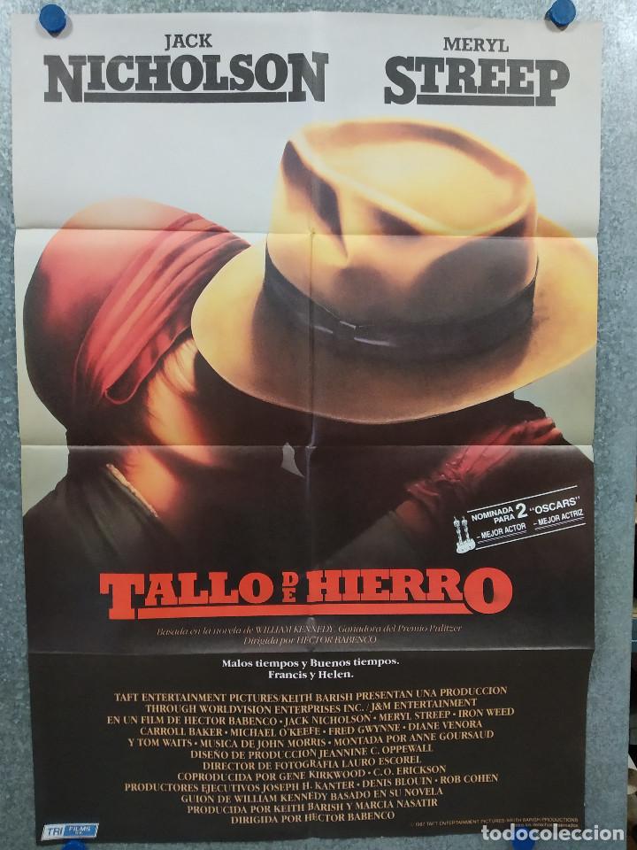 Cinema: Tallo de hierro. Jack Nicholson, Meryl Streep, Carroll Baker. A&Ntilde;O 1987. POSTER ORIGINAL