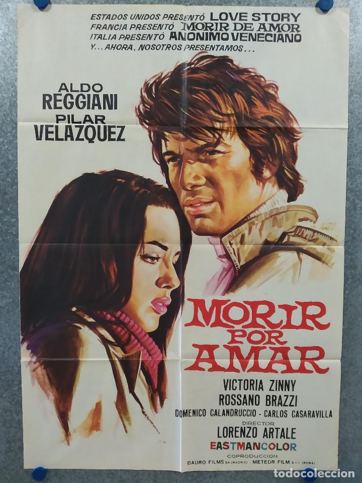 Cinema: Morir por amar. Pilar Vel&aacute;zquez, Aldo Reggiani. POSTER ORIGINAL