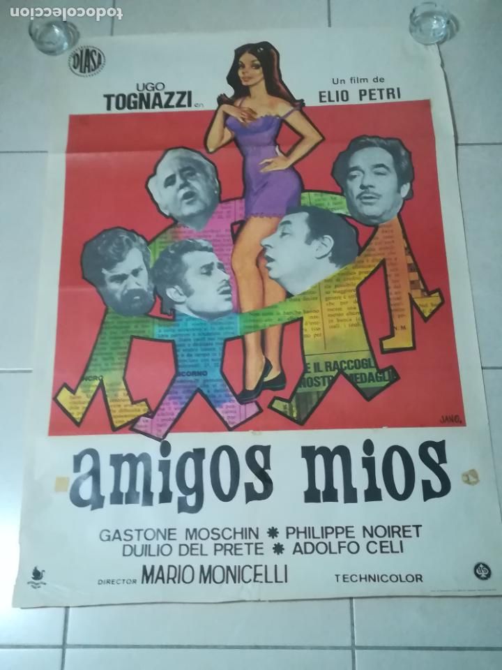 Cin&eacute;ma: POSTER / CARTEL DE CINE ORIGINAL. AMIGOS MIOS. UGO TOGNAZZI. 100 X 70CM.