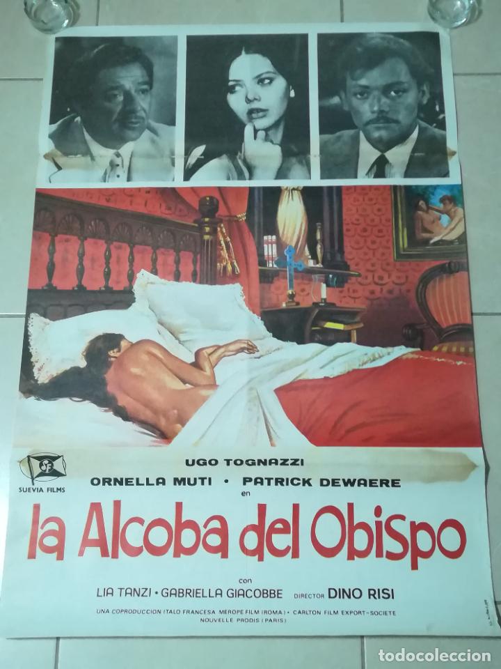Kino: POSTER / CARTEL DE CINE ORIGINAL. LA ALCOBA DEL OBISPO. UGO TOGNAZZI. 100 X 70CM.
