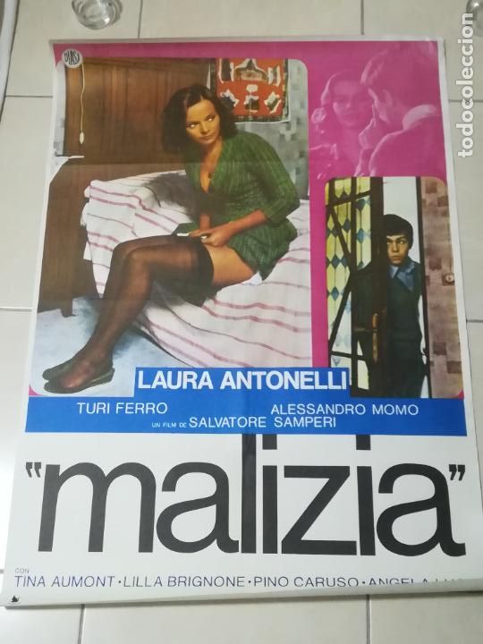 Cinema: POSTER / CARTEL DE CINE ORIGINAL. MALIZIA. LAURA ANTONELLI. 100 X 70 CM