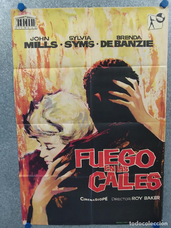 Cinema: Fuego en las calles. John Mills, Sylvia Syms, Brenda De Banzie A&Ntilde;O 1963. POSTER ORIGINAL