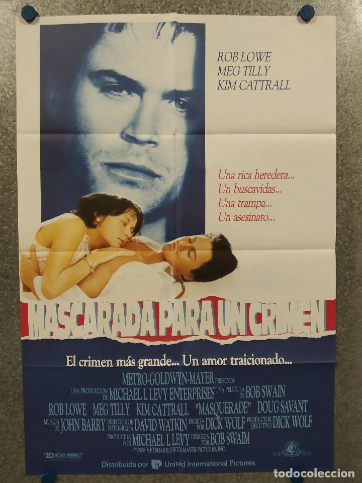 Cinema: Mascarada para un crimen. Rob Lowe, Meg Tilly, Kim Cattrall. A&Ntilde;O 1988. POSTER ORIGINAL