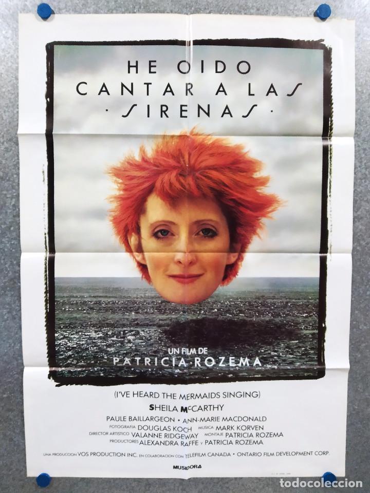 Cinema: He o&iacute;do cantar a las sirenas. Sheila McCarthy, Paule Baillargeon A&Ntilde;O 1988. POSTER ORIGINAL