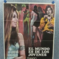Cine: EL MUNDO ES DE LOS JÓVENES. DYANGO, SUSANA GIMÉNEZ, GINAMARÍA HIDALGO. AÑO 1974. POSTER ORIGINAL