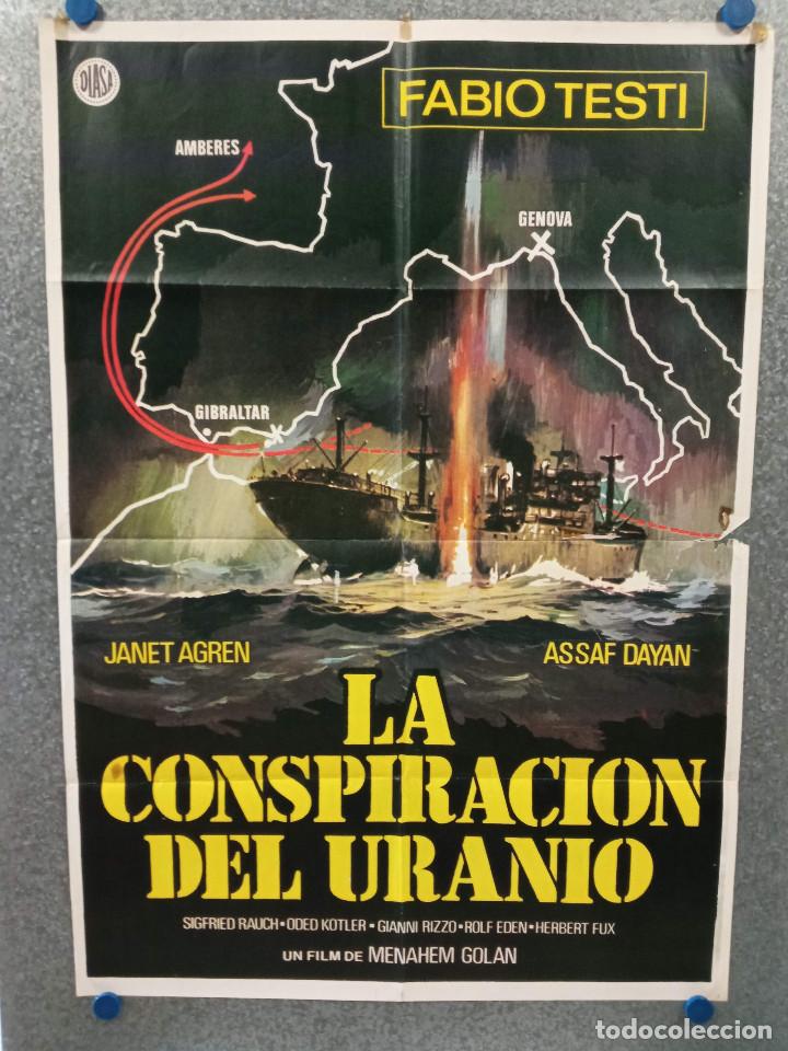 Cinema: La conspiraci&oacute;n del uranio. Fabio Testi, Janet Agren, Assi Dayan. A&Ntilde;O 1977. POSTER ORIGINAL