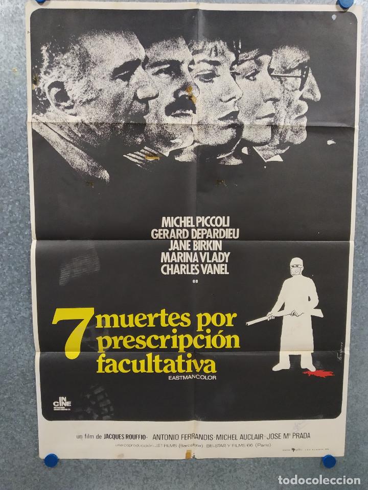 Cinema: 7 muertes por prescripci&oacute;n facultativa. Michel Piccoli, G&eacute;rard Depardieu, Jane Birkin. A&Ntilde;O 1976