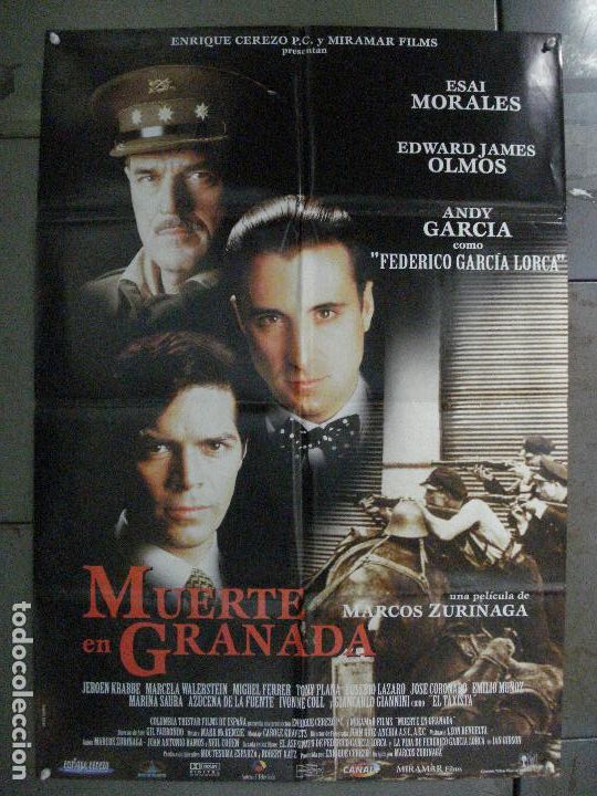 Cine: CDO L178 MUERTE EN GRANADA ANDY GARCIA LORCA POSTER ORIGINAL 70X100 ESTRENO